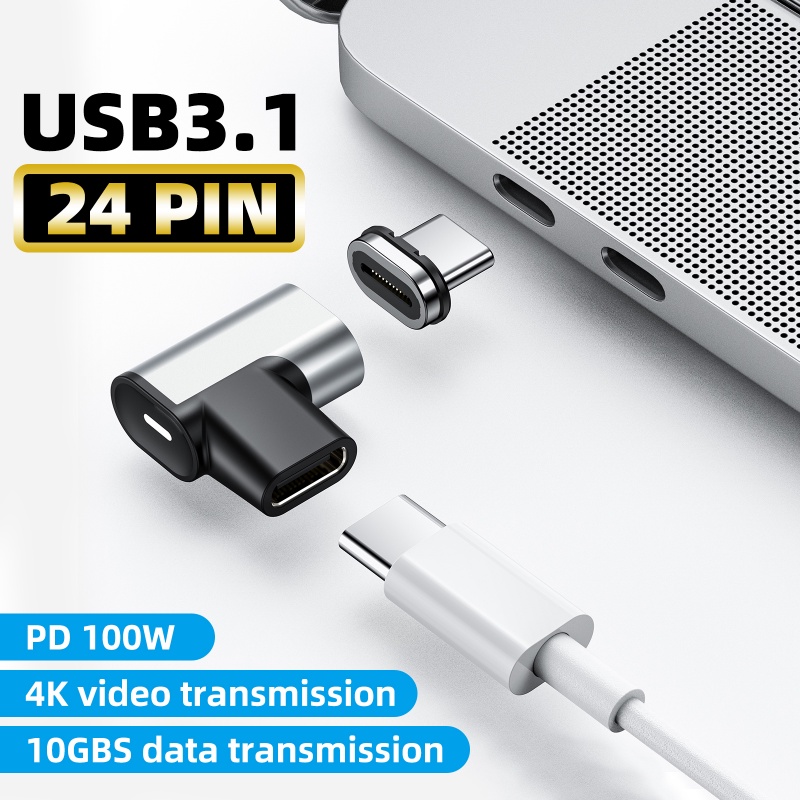 Đầu Chuyển Đổi Sạc FONKEN Sạc Nhanh Từ Tính Type-C USB 3.1 Màu Đen Cho MacBook