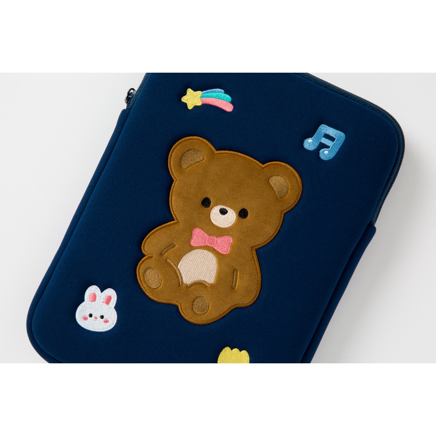 Túi Đựng Máy Tính Bảng ARTBOX Hàn Quốc Màu Xanh Navy Họa Tiết Chú Gấu Teddy
