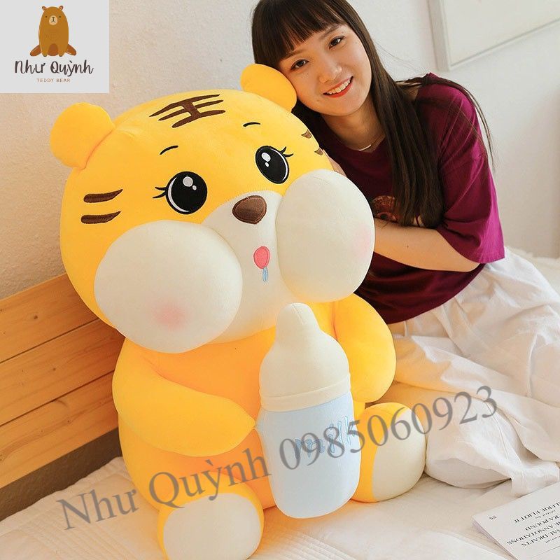 Gấu Bông Hổ Ôm Bình Sữa, Hổ Milk Hàng Nhập Khẩu Siêu Xinh,Siêu Hot