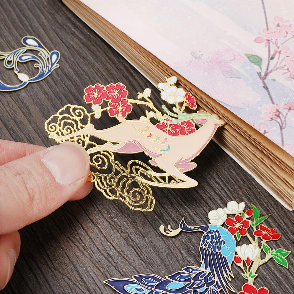 Thẻ Đánh Dấu Trang Sách Bằng Đồng Thau Phong Cách Trung Hoa