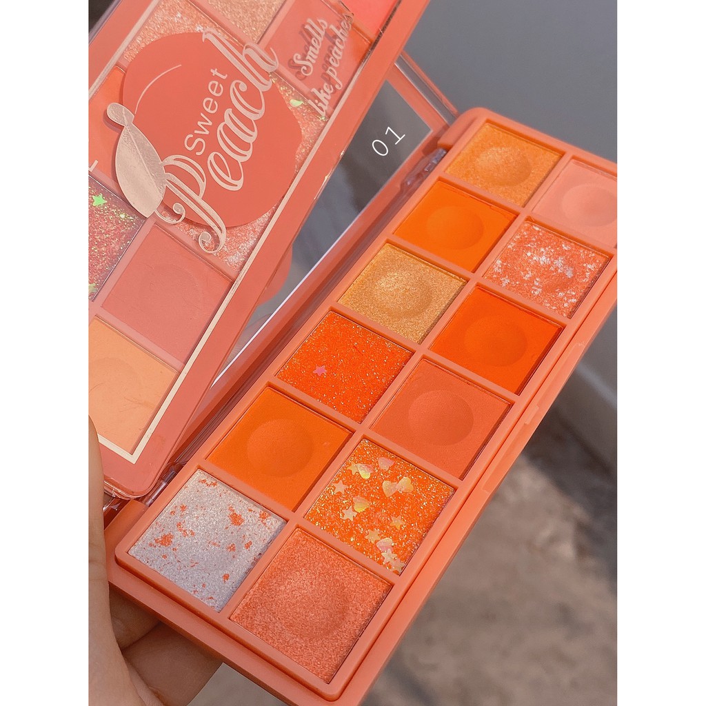 Bảng màu phấn mắt 12 ô PEACH đào makeup palette siêu cưng nội địa mới lạ sỉ tốt- GIÁ RẺ 09 | BigBuy360 - bigbuy360.vn
