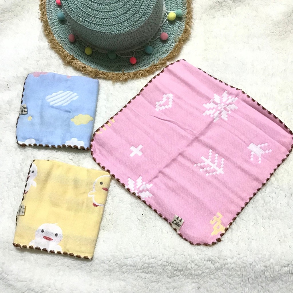 Sét 5 chiếc khăn sữa, khăn rửa mặt sợi tre 6 lớp siêu mềm cho bé - Lee Lee Kids, hàng đẹp