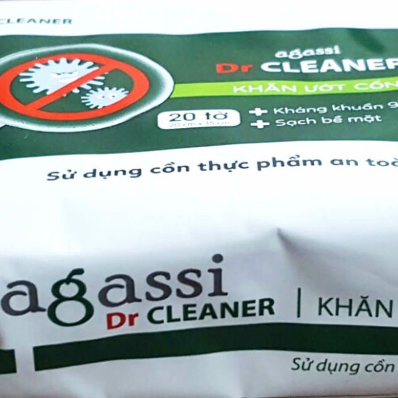Combo 5 gói khăn ướt cồn Agassi Dr.Cleaner 20 tờ