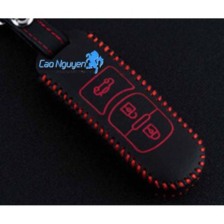 Bao da 3 nút dùng cho chìa khóa smartkey xe hơi Mazda
