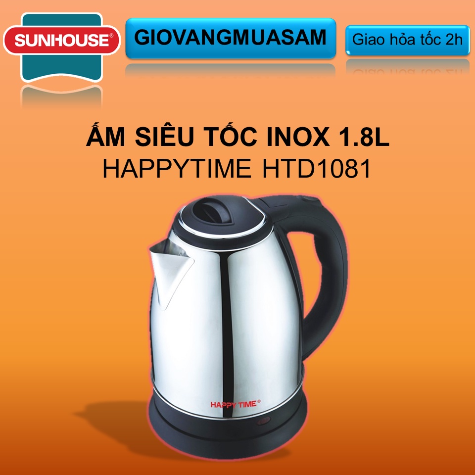 Ấm siêu tốc inox 1.8L HAPPY TIME HTD1081