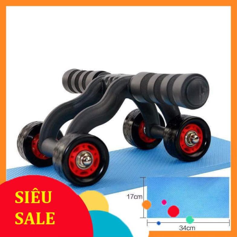SĂN SALE GIÁ RẺ Con Lăn Tập Bụng 4 Bánh Max Sport Tặng Kèm Thảm MS-47