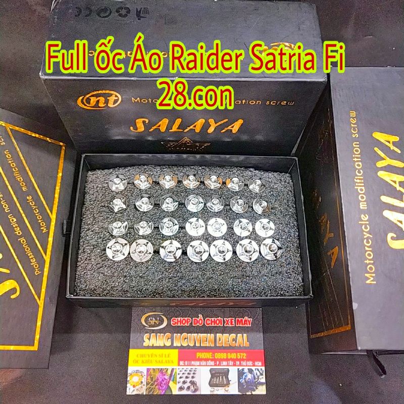 ốc áo Raider Satria Fi Full 28 con salaya inox chuẩn 304