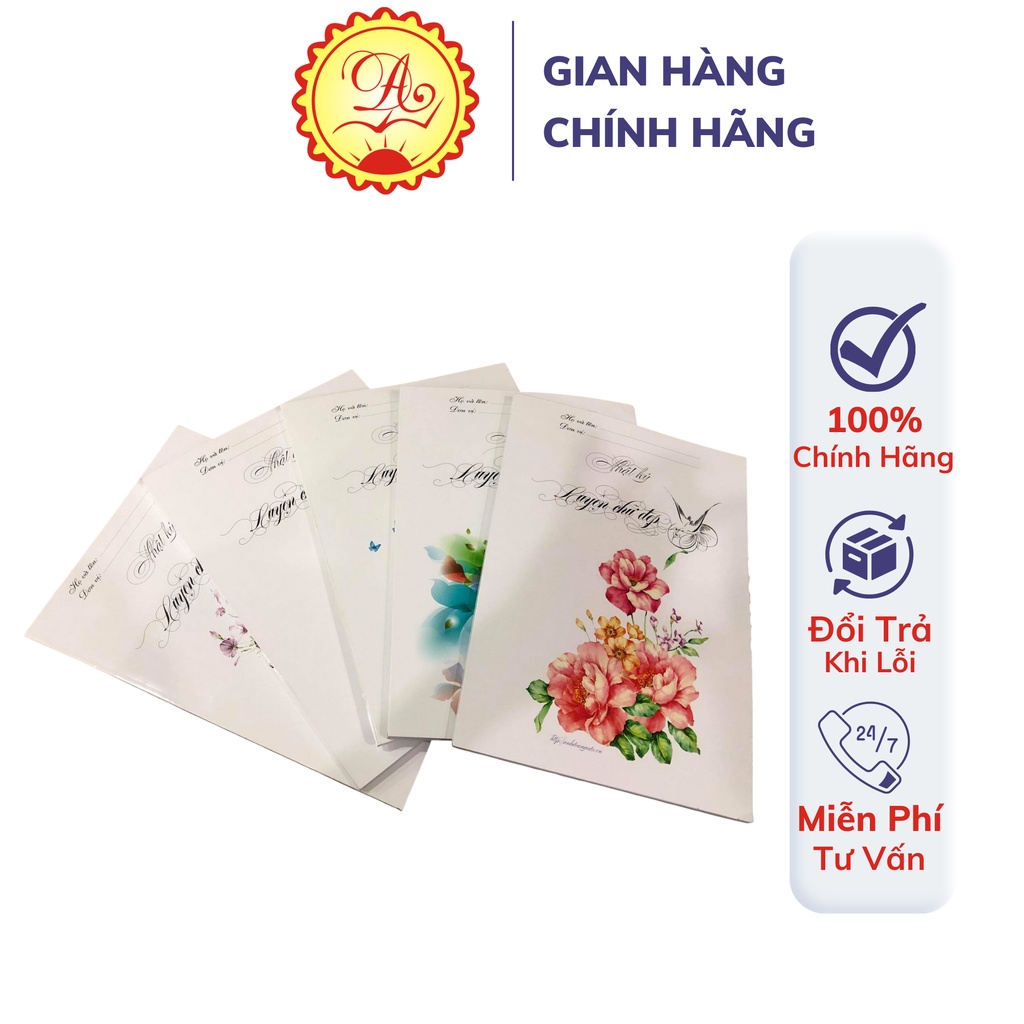 Sổ nhật ký luyện viết chữ đẹp Ánh Dương giấy in họa tiết cao cấp 108 trang