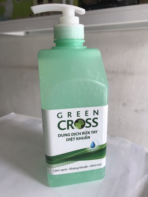 Rửa tay diệt khuẩn Green Cross dạng gel 500ml(hương trà xanh thơm mát) | BigBuy360 - bigbuy360.vn
