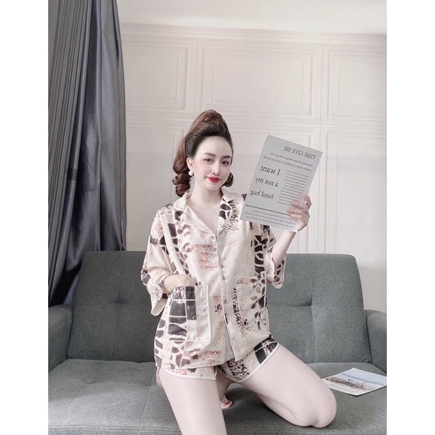 Bộ Đồ Pijama - Bộ Lụa Mai Ngô Dơi Tay Cộc , Quần Cộc[Hàng Đẹp, Lụa Mát Mịn] Không Nhăn, Không Bai Giãn, Không Phải màu | BigBuy360 - bigbuy360.vn