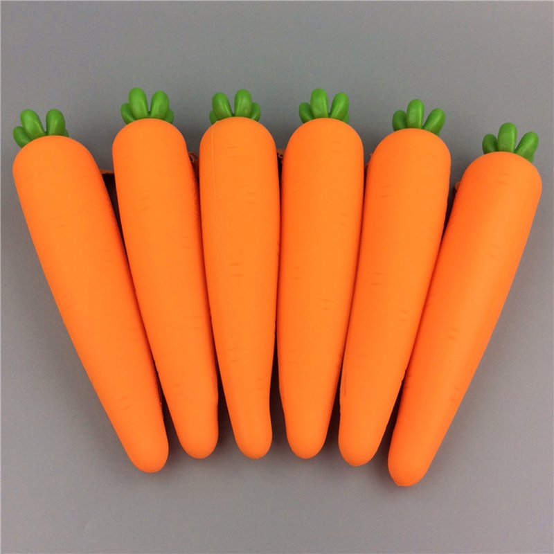 1 Túi Đựng Bút Bằng Silicon Hình Củ Cà Rốt Sáng Tạo Dễ Thương