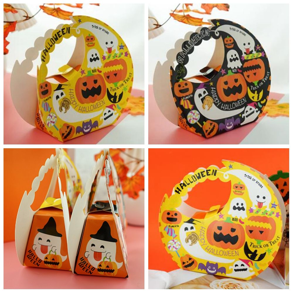 ❤LANSEL❤ Home Favours Sweet Biscuit Candy Party Decor Ghost Pattern Halloween Gift Boxes Gift For Friend Cookie Box Halloween Party Gifts Packaging Pumpkin Printed/Multicolor