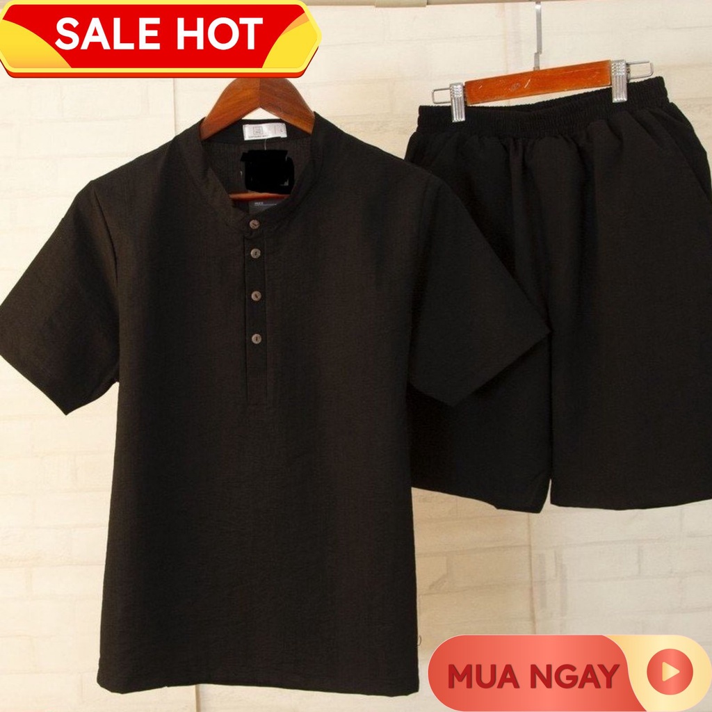 Đồ bộ đũi nam cổ tròn chất vải đũi tằm vân loại dày đẹp hàng hot trend