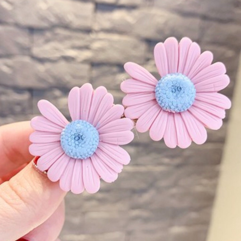 Kẹp tóc họa tiết bông hoa cúc nhiều màu kiểu dáng hàn quốc