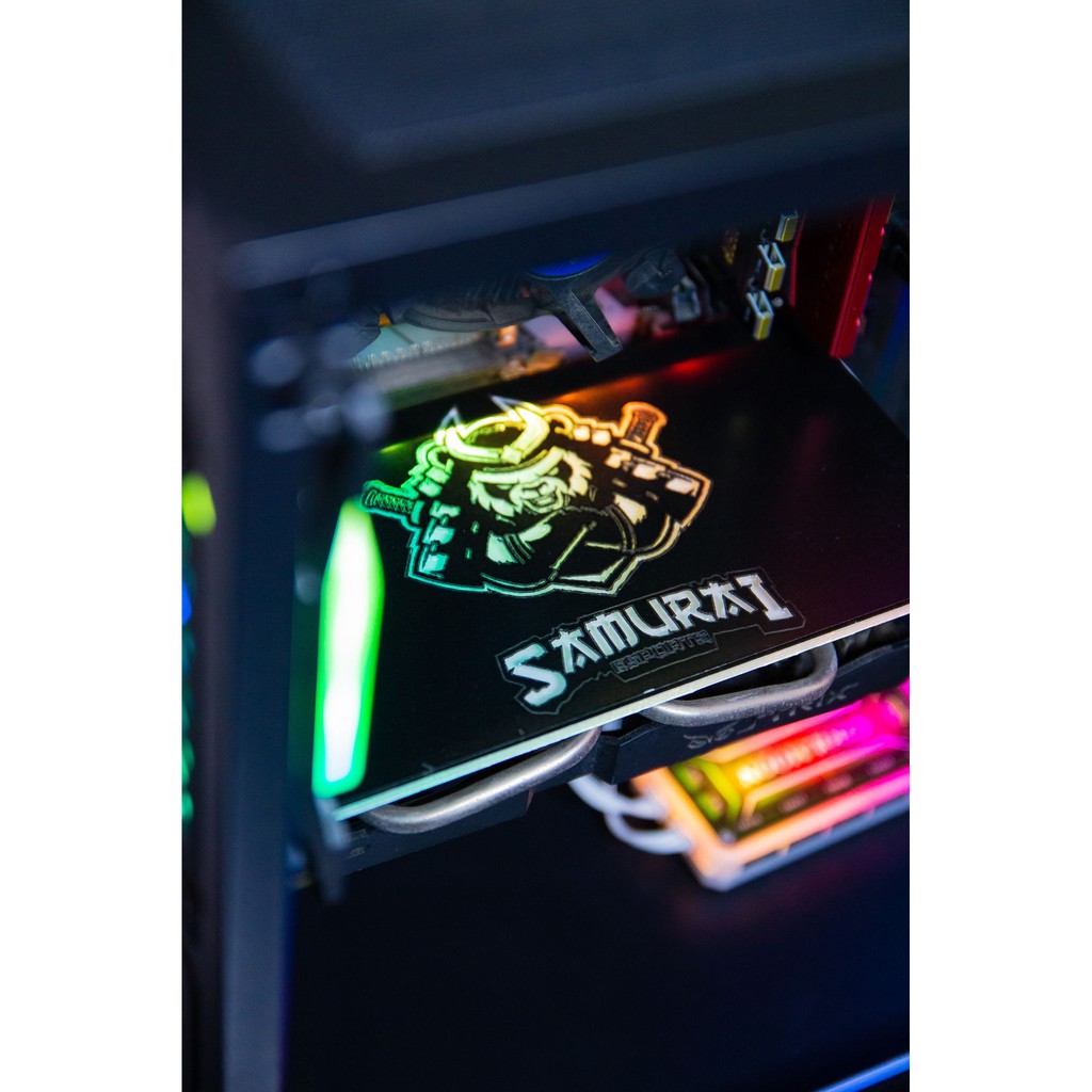 Tấm che VGA ReLIFE  Mẫu Samurai Panda led RGB, tấm che giúp bảo vệ card màn hình, làm đẹp góc máy tính