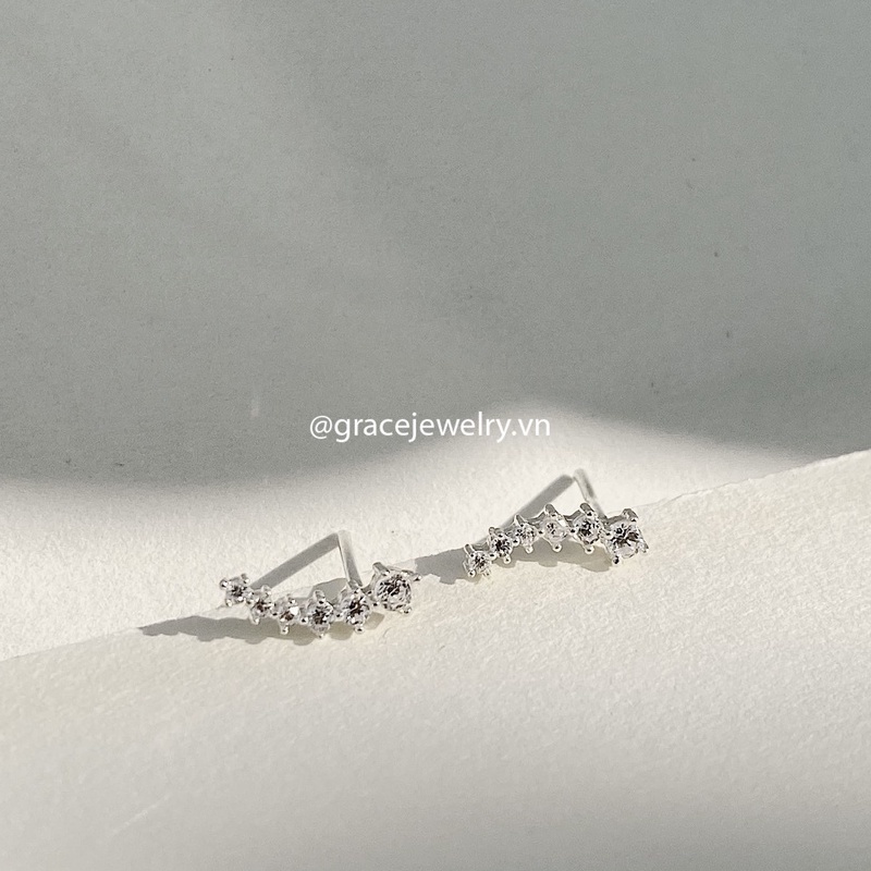 Khuyên tai đá cong Aster Grace Jewelry