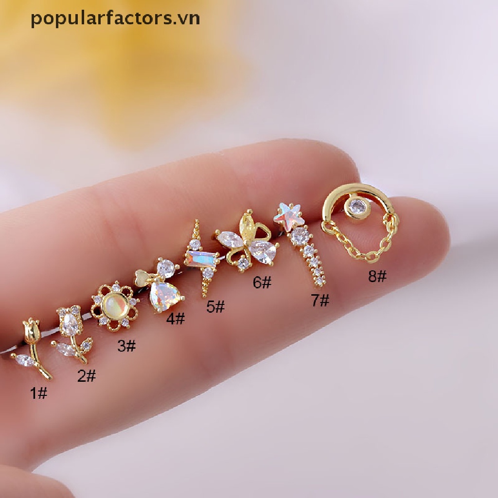 Bông tai dạng xỏ bằng thép không gỉ đáng yêu cá tính