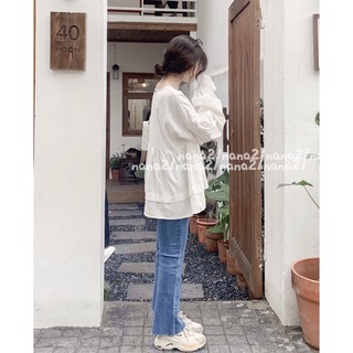 Áo babydoll thô đũi