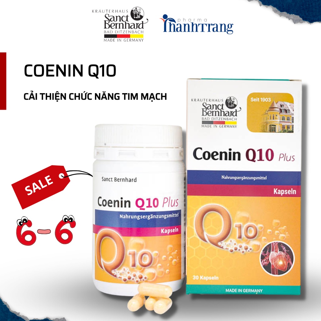 Viên nang Coenin Q10 giúp cải thiện chức năng tim mạch, chống oxy hóa, tăng cường sức đề kháng (30 viên)