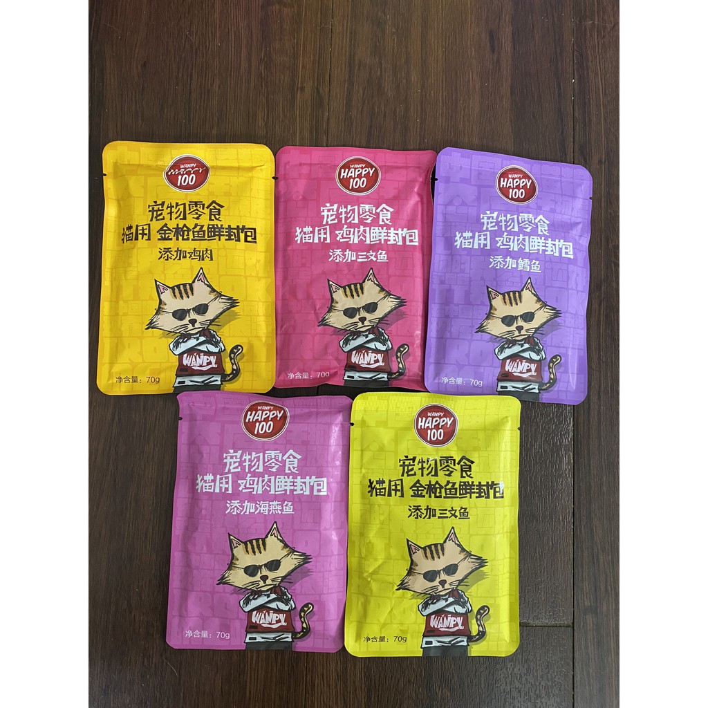 [Quận 8][Mỡ Mỡ Petshop] PATE CHO MÈO Wanpy Happy 100 Gói 70g (Giá rẻ nhất Shopee)