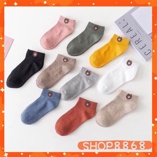 Vớ cổ ngắn in hình gấu  -shop8868