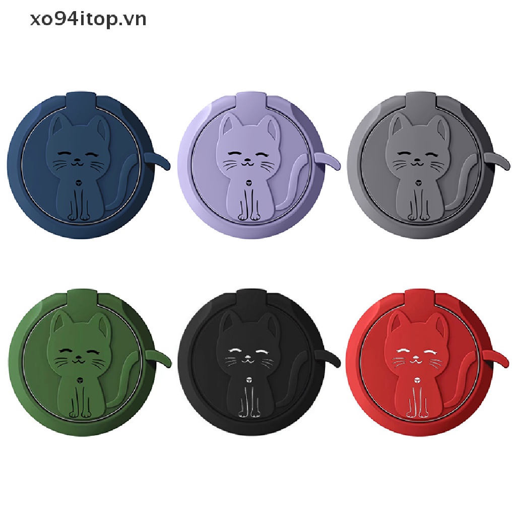 Nhẫn Móc Ngón Tay Giữ Điện Thoại Xoay 360 Độ Hình Mèo Dễ Thương