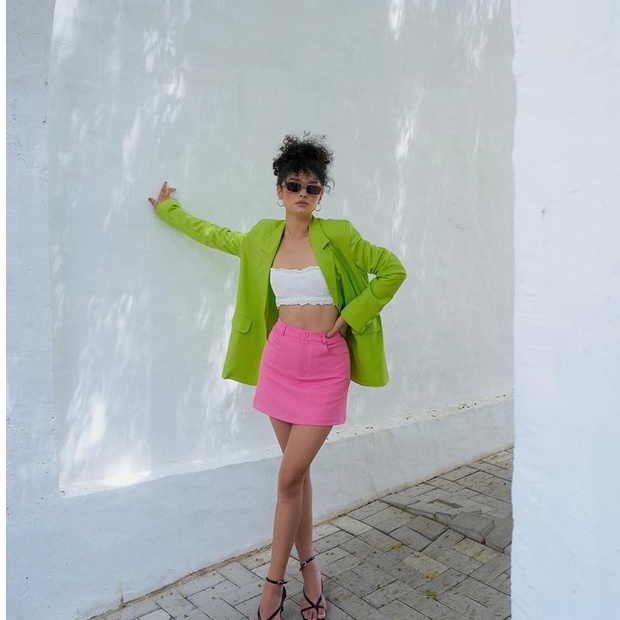 DOTTIE - Áo Vest nữ xanh chuối T0508