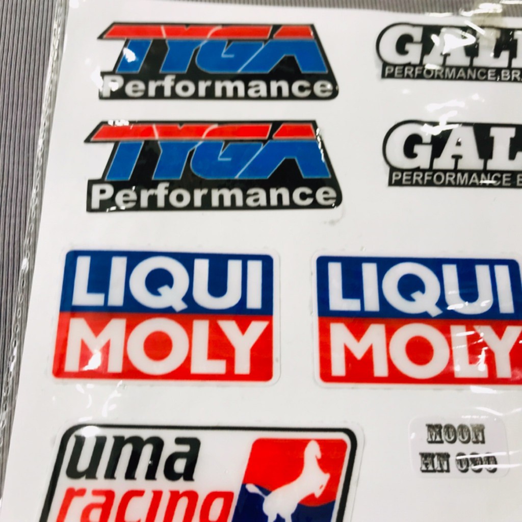 [Mã LIFEAU5SALE giảm 20k đơn 50k] Nguyên Tấm Tem nổi giá sỉ dán xe máy nhiều logo Galfer Liqui Moly Ohlins ... sắc nét