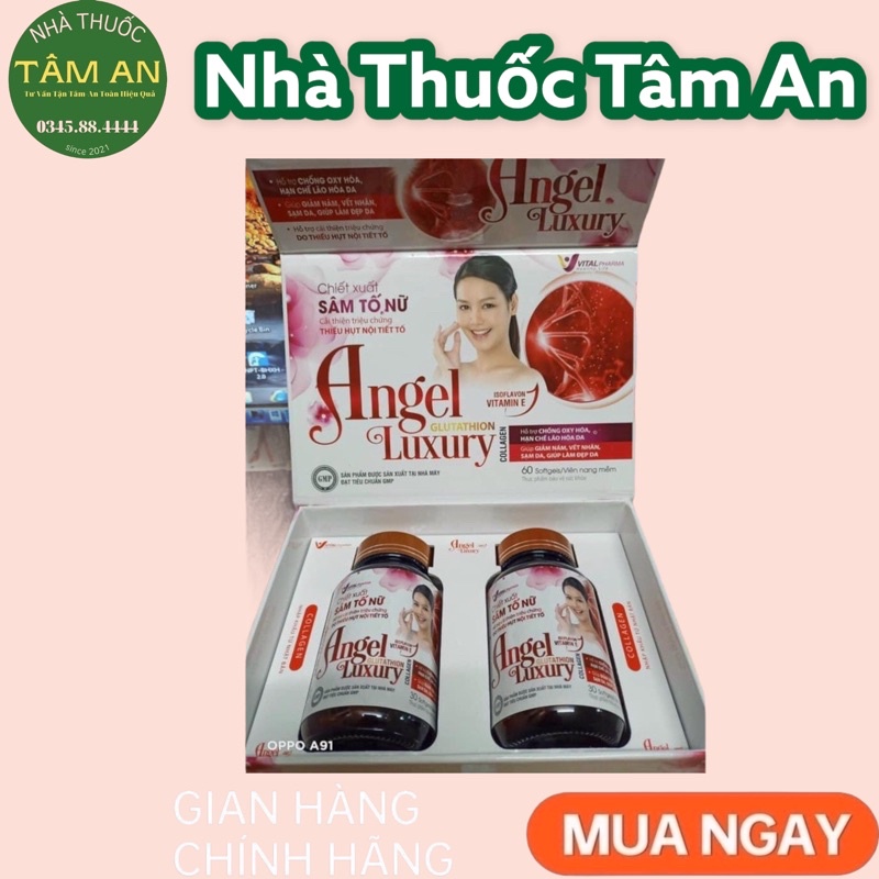 Sâm Tố Nữ ANGEL LUXURY kết hợp Glutathion và Collagen