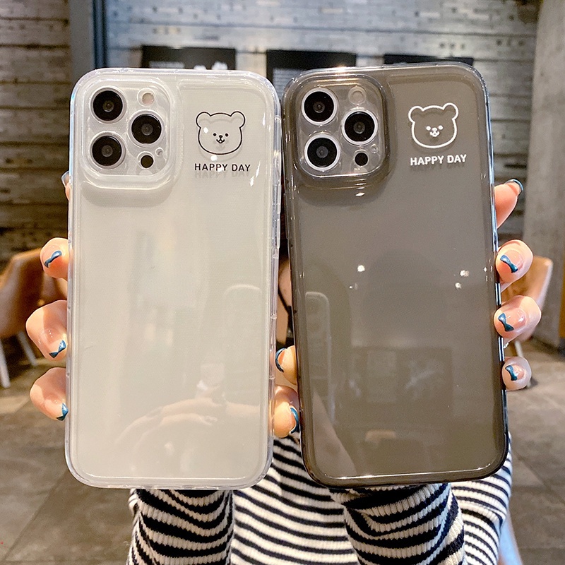 Ốp Điện Thoại Mềm Trong Suốt Chống Sốc In Hình Gấu Dễ Thương Cho iphone 13 12 11 Pro MAX X XR XS MAX 7 8 6 Plus