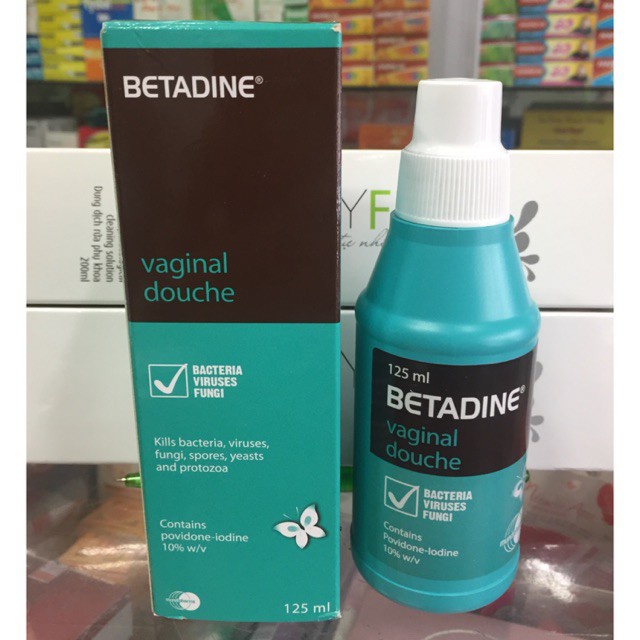 Betadine dung dịch vệ sinh phụ khoa Vaginal Douche, Hỗ trợ  nấm ngứa hàng chính hãng Lọ 125ml