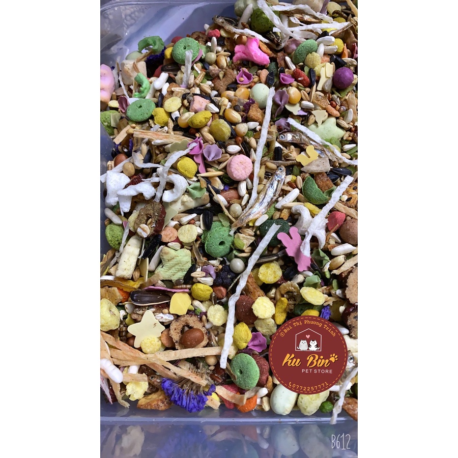 [Mã 44FMCGSALE1 giảm 10% đơn 250K] Thức ăn trộn cao cấp toàn diện cho hamster bear, ww, robo, camp, đuôi mập hộp 500gr