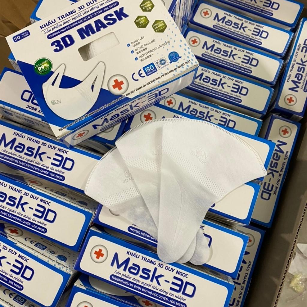 Thùng 50 hộp Khẩu Trang 3D Mask Duy Ngọc Công Nghệ Nhật Bản
