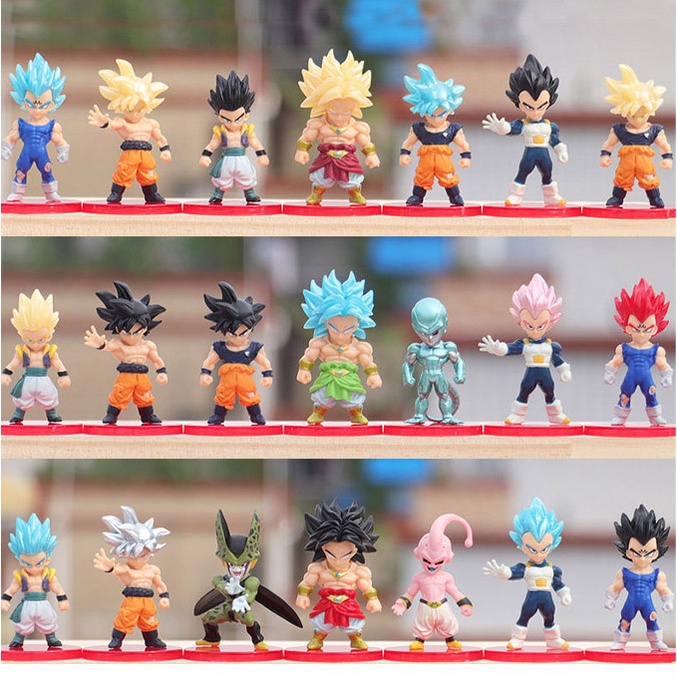 Mô hình 21 nhân vật Dragon Ball 7 viên ngọc rồng cao 5cm kèm chân đế siêu ngầu (cả bộ 21 nhân vật)