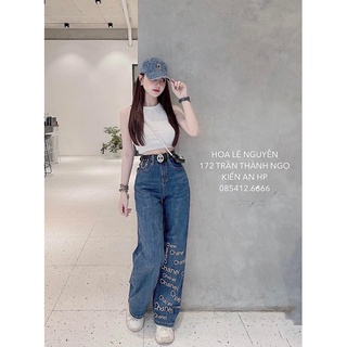 Quần jeans giãn ống đứng lưng cao - JA0T155