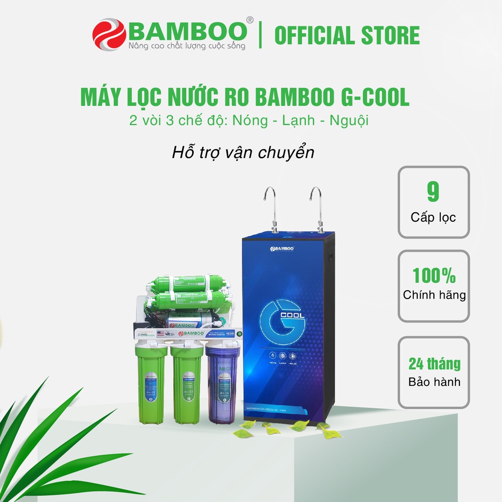 Máy lọc nước RO Bamboo Gcool - 2 vòi 3 chế độ nóng lạnh nguội