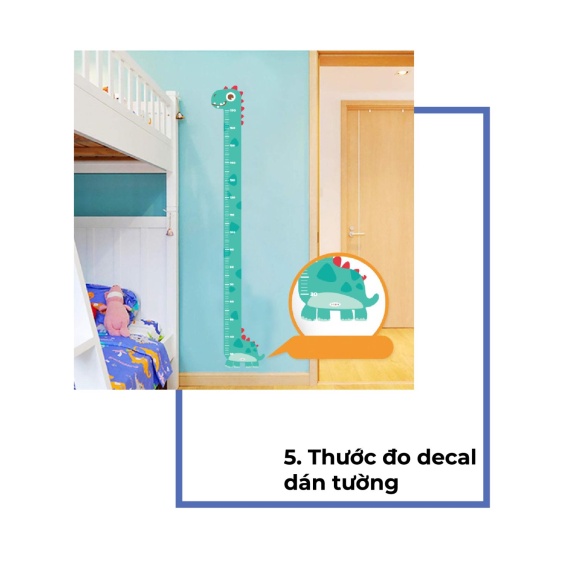 Thước Đo Chiều Cao dán tường cho bé Lalala baby hình con vật đáng yêu