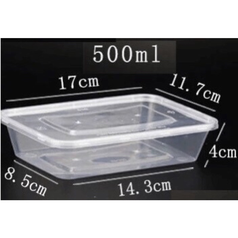 Lốc 10 hộp 500ml chữ nhật có nắp