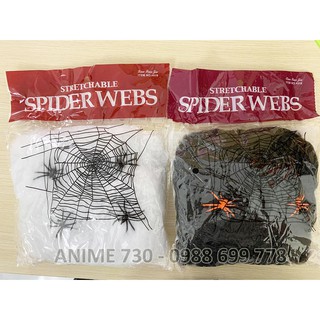 Spider web – Tơ nhện trang trí Halloween có 2 màu đen trắng