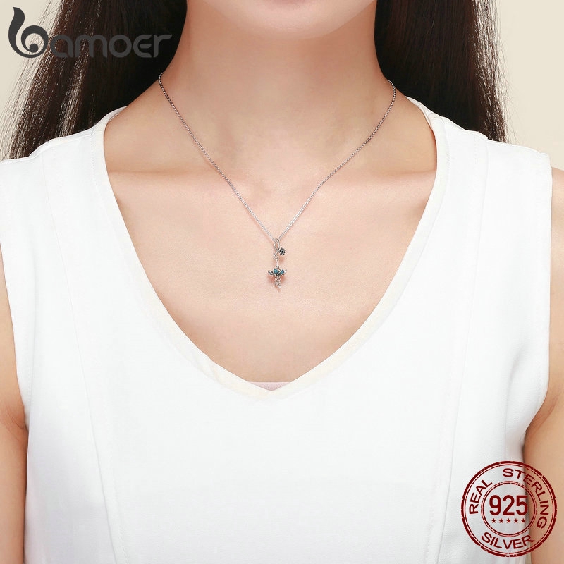 Hạt Phụ Kiện Bamoer Hình Bông Hoa Bạc 925 Thật Tráng Men Dùng Làm Vòng Tay