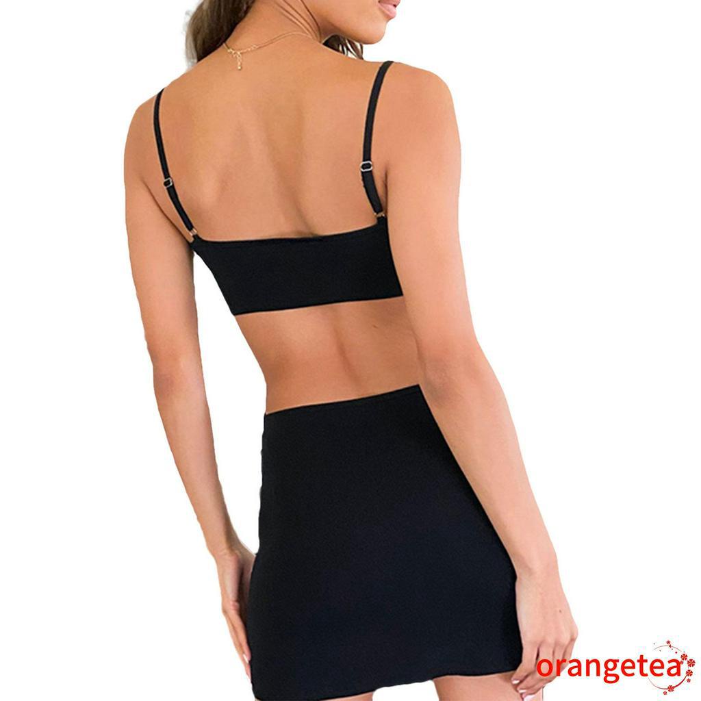 Đầm Ôm Hai Dây Màu Trơn Gợi Cảm Cho Nữ