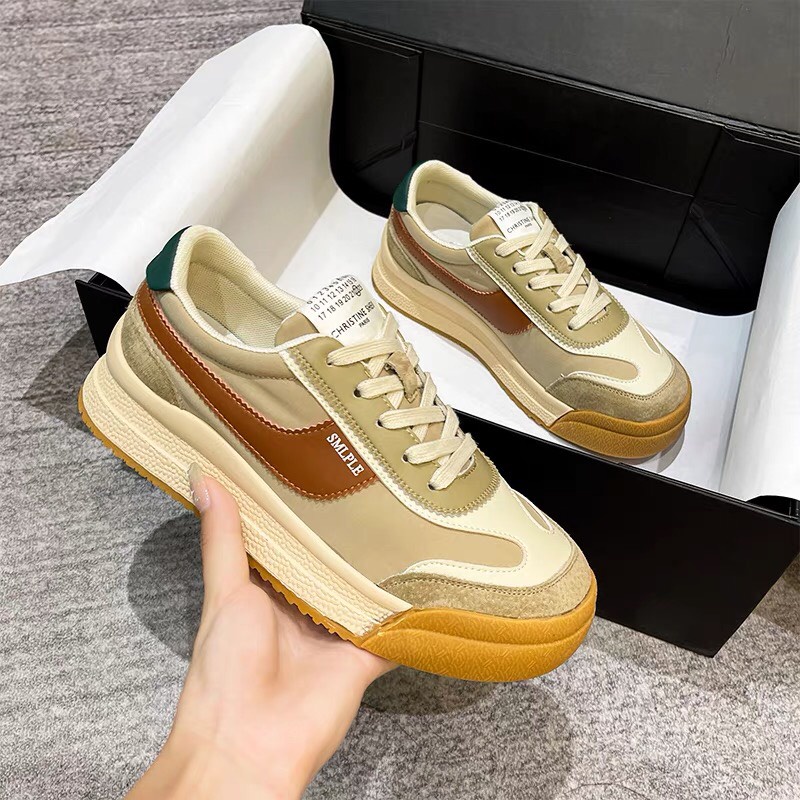 Giầy thể thao nữ da lộn SIMPLE mix mầu siêu tinh tế