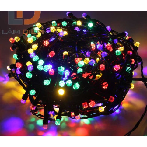 Đèn led trang trí lục giác chớp nhiều màu sắc chống nước ngoài trời dài 40m
