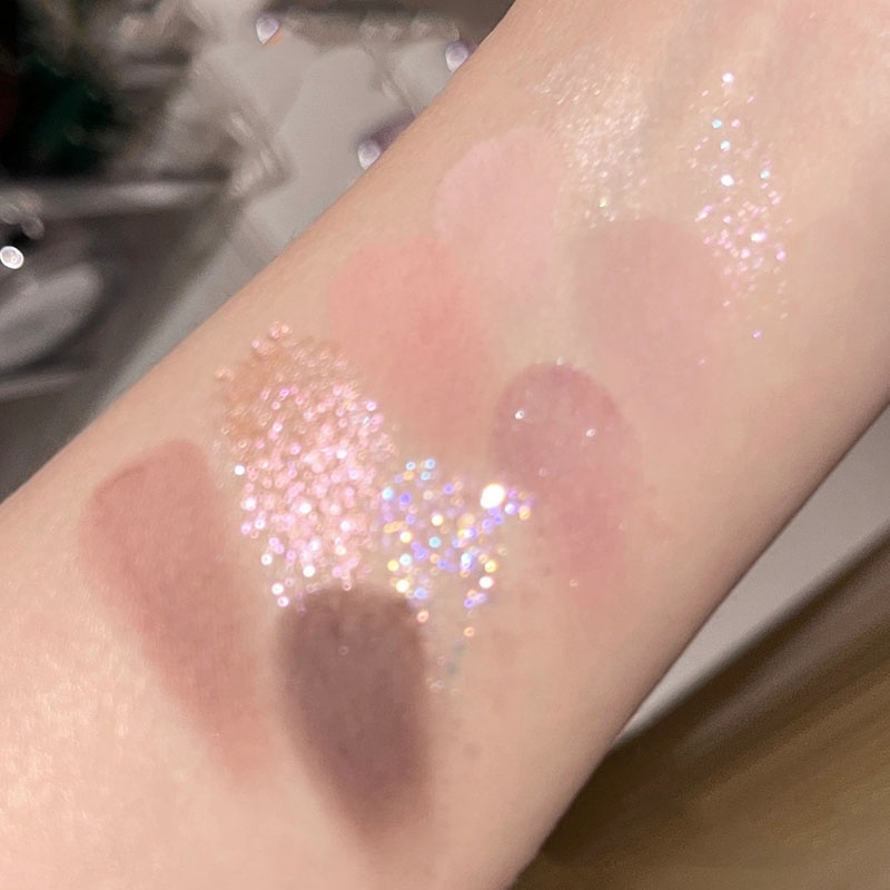 DOWNY Bảng Phấn Mắt 10 Màu Lì / Ánh Ngọc Trai Lấp Lánh Trang Điểm Tự Nhiên