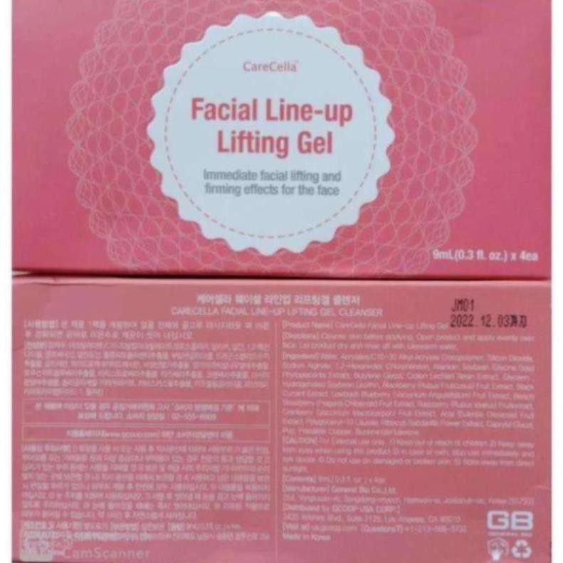 Gel Nâng Cơ Xóa Nhăn CareCella Facial line up lifting gel 1 hộp/4 gói x 9ml, tuyển sỉ, CTV IB