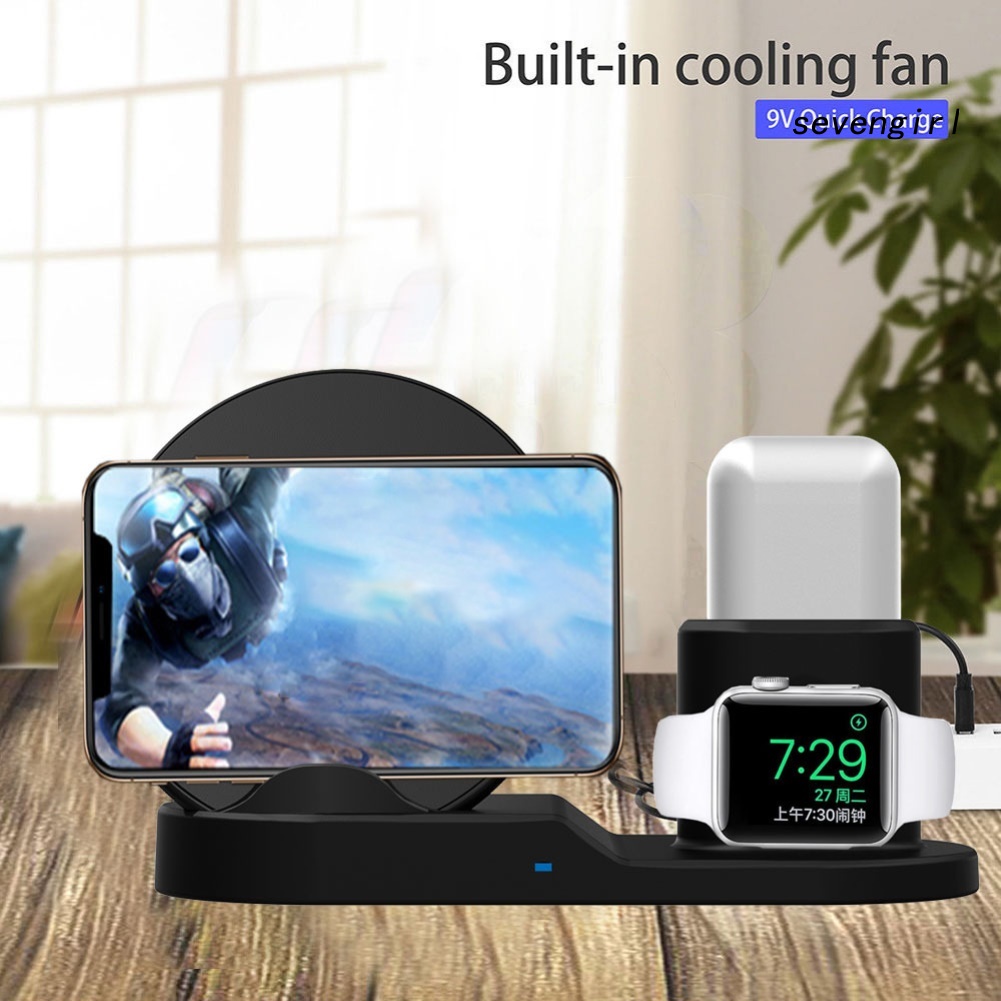 Đế Sạc Nhanh Không Dây 3 Trong 1 Cho Iphone Iwatch Airpods