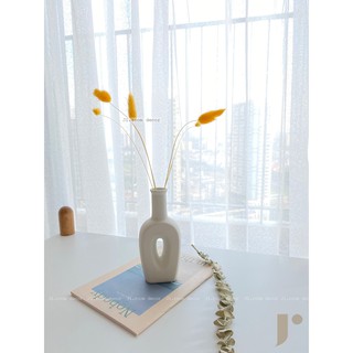 Set Bình Trắng nhỏ + cỏ đuôi thỏ