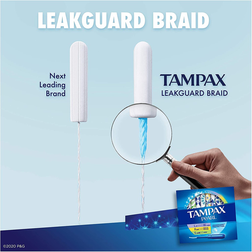 Tampax Pearl Tampon, Light/Regular/Super/Super Plus  - Băng vệ sinh dạng que không mùi của Mỹ