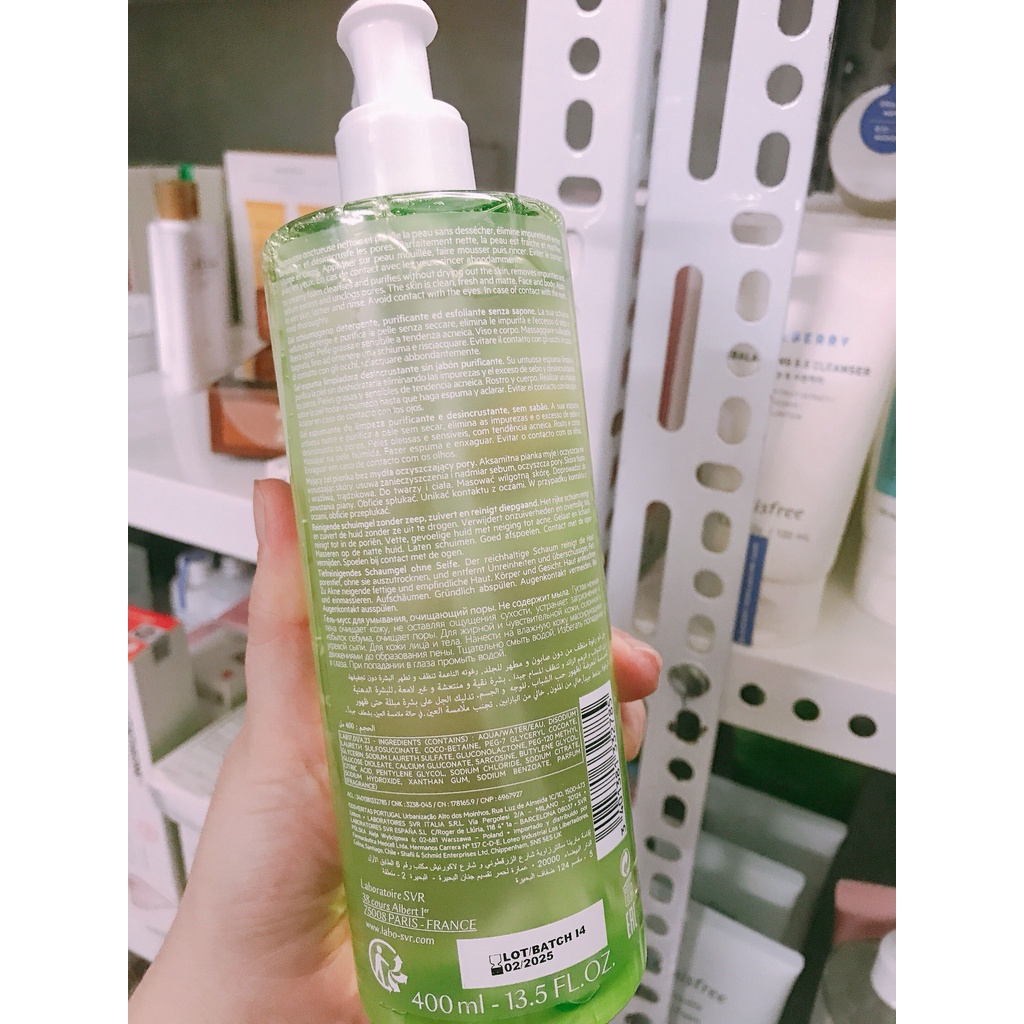 Gel rửa mặt cho da dầu mụn SVR Sebiaclear Gel Moussant 400ml