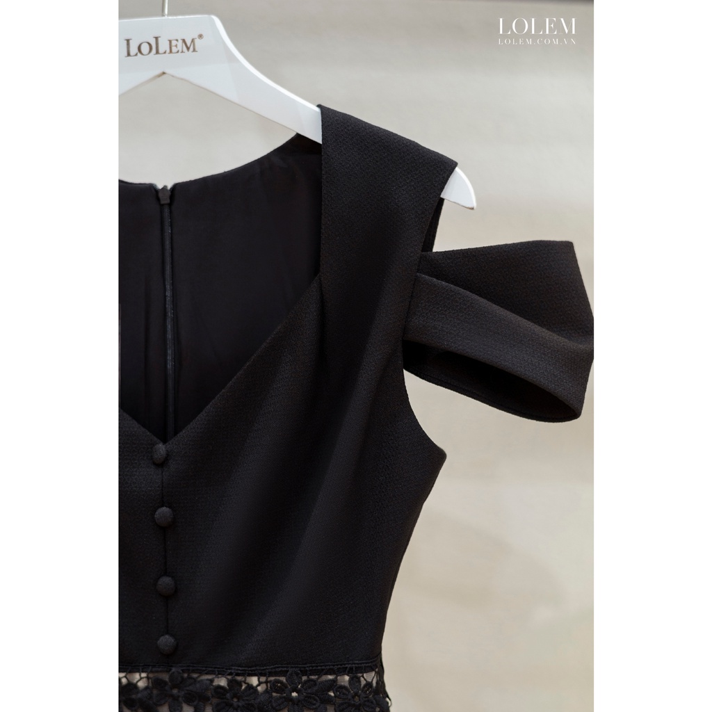 Đầm chữ A LOLEM DX360 xếp ly vải sạn Hàn giữ form tốt